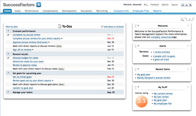 SuccessFactors Home Page